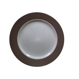 Set of 4 FOOD NETWORK Applewood Taupe White Discontinued 10.5" Dinner Plate
